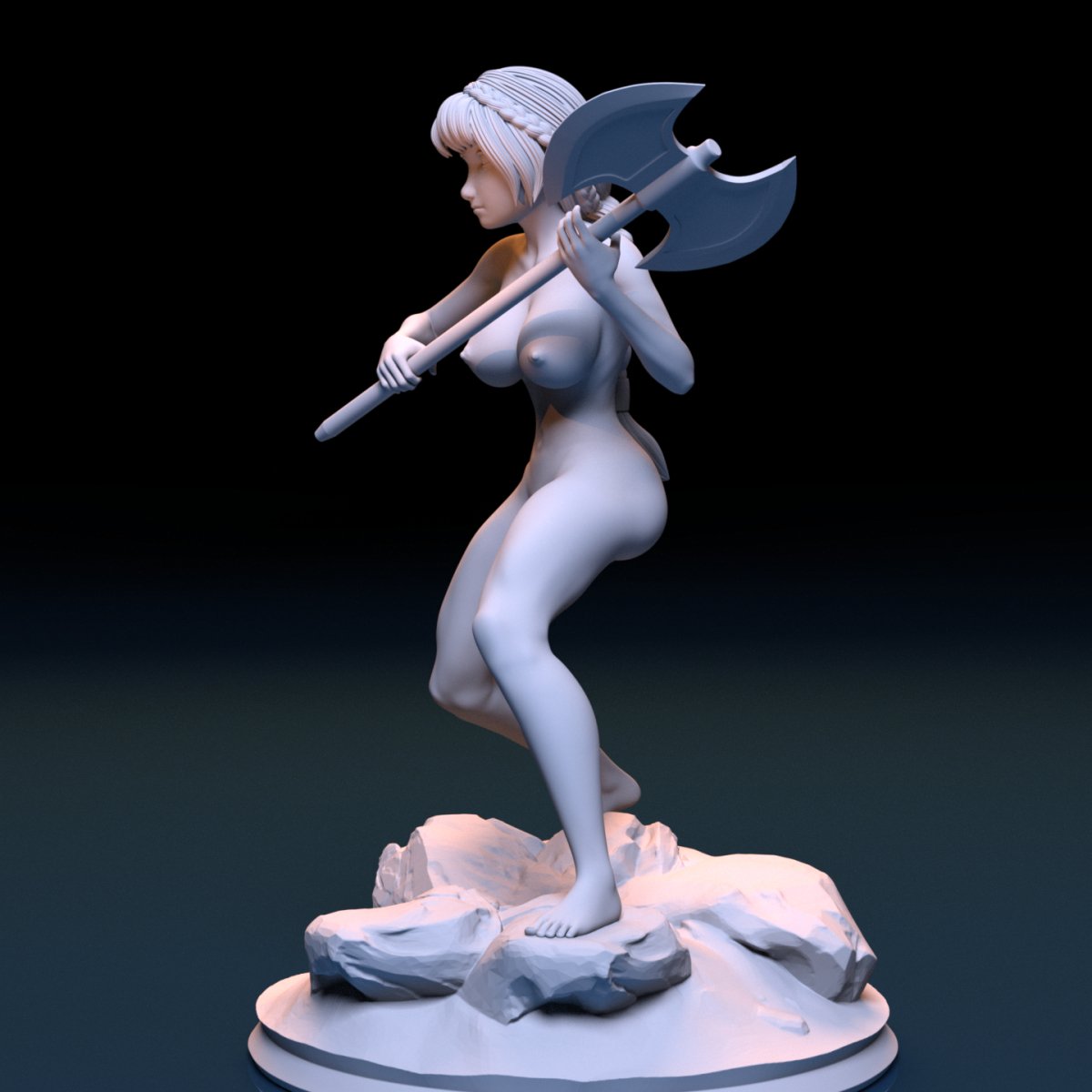 NSFW Resin Miniature Viking Girl NSFW 3D Printed Figurine Fanart Unpainted Miniature Scaled Models