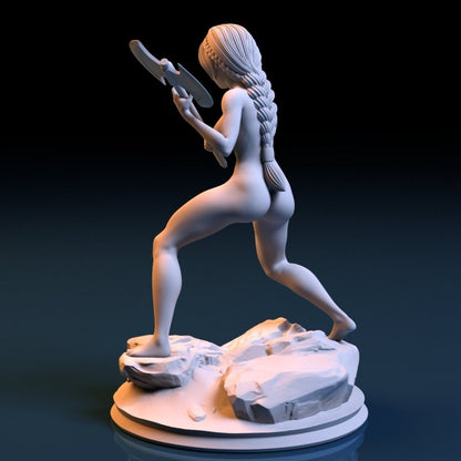 NSFW Resin Miniature Viking Girl NSFW 3D Printed Figurine Fanart Unpainted Miniature Scaled Models