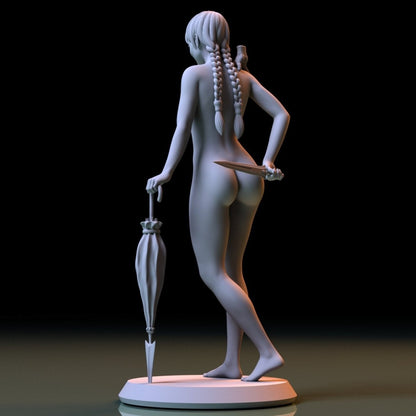 NSFW Resin Miniature Wednesday NSFW 3D Printed Figurine Fanart Unpainted Miniature