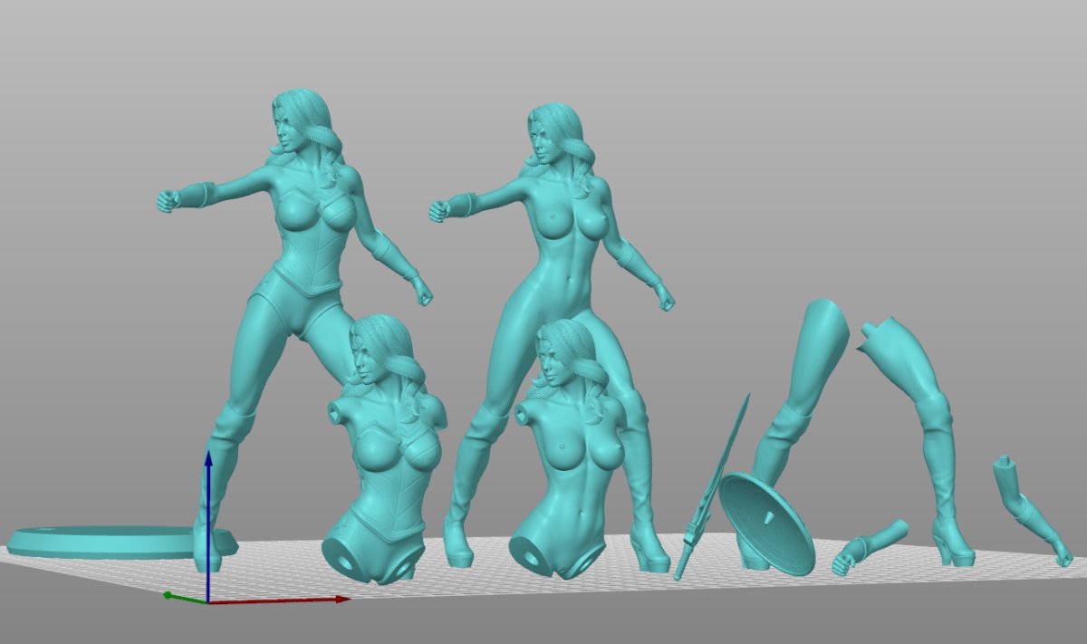 NSFW Resin Miniature Wonder Woman NSFW 3D Printed Figurine Fanart Unpainted Miniature Collectibles