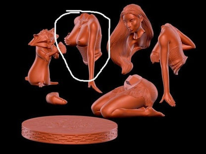 Pocahontas NSFW 3D Printed Miniature FunArt by EXCLUSIVE 3D PRINTS Scale Models Unpainted