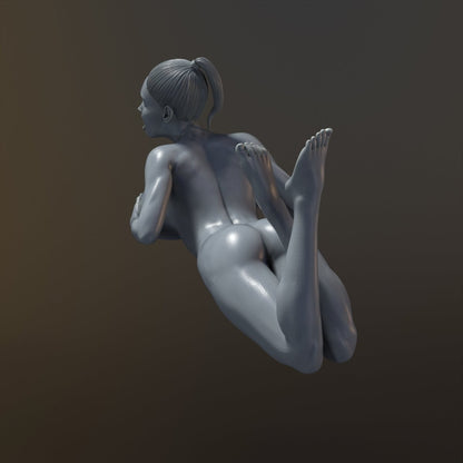 Posing Naked and Sexy 2 Nude 3d Printed Resin Miniature Unpainted Figure