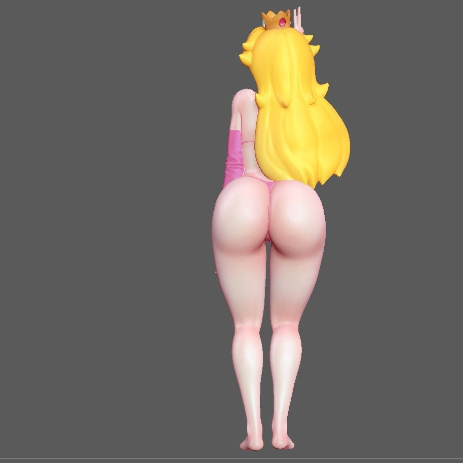 Princess Peach NSFW Figure 3D Printed Fanart DIY Garage Kit , Unpainted , NSFW Figurine , Nude Figurine , Sexy Miniature , Bondage figure , Naked Waifu , Adult Figurine , Anime Figure