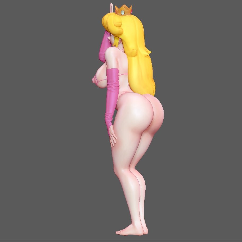 Princess Peach NSFW Figure 3D Printed Fanart DIY Garage Kit , Unpainted , NSFW Figurine , Nude Figurine , Sexy Miniature , Bondage figure , Naked Waifu , Adult Figurine , Anime Figure