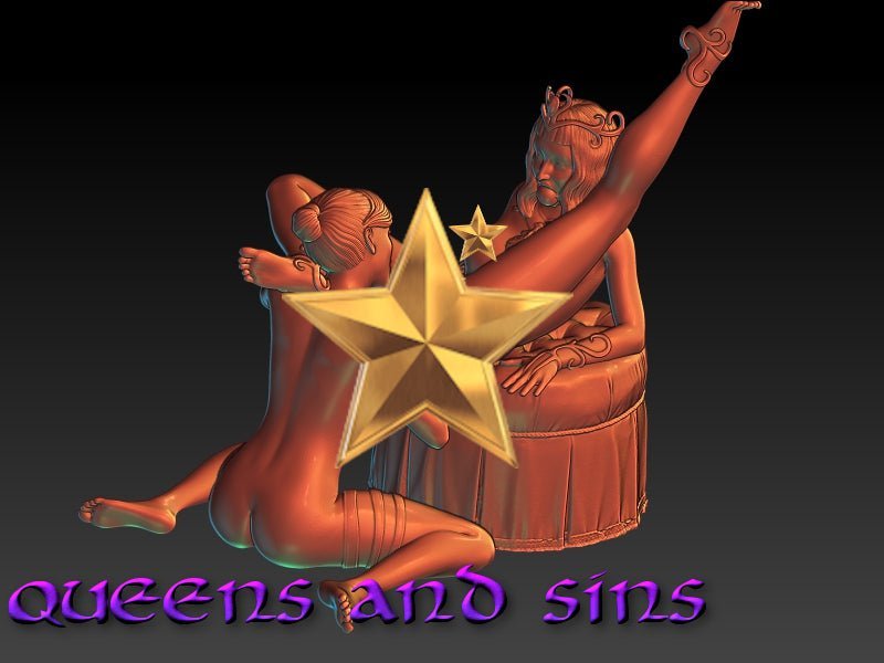 Queen and Isabella Fisting NSFW 3d Printed miniature FanArt by Masters Of Prints Collectables Statues & Figurines