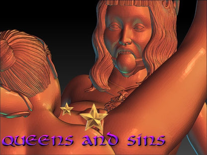 Queen and Isabella Fisting NSFW 3d Printed miniature FanArt by Masters Of Prints Collectables Statues & Figurines