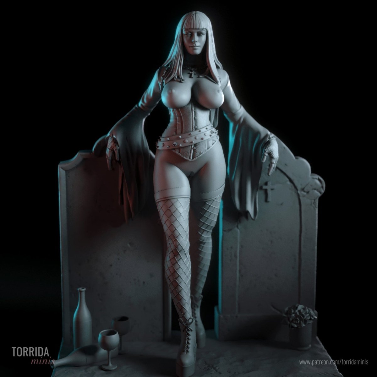 Raven NSFW Resin Figure, Resin printed miniature by Torrida