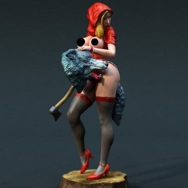 Red Riding Hood NSFW 3D Printed Miniature FunArt by EXCLUSIVE 3D PRINTS Scale Models Unpainted