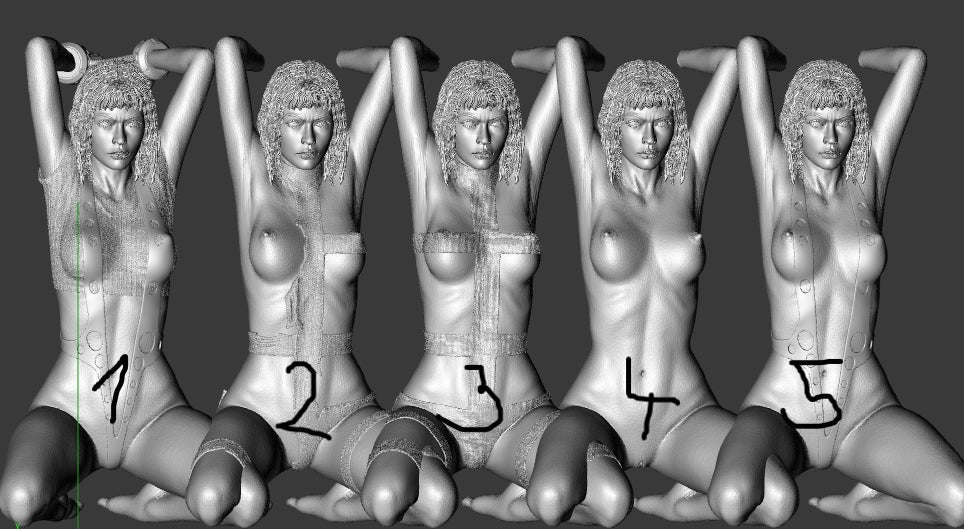 Resin Model kits for Adult : Leeloo MATURE 3D Printed Miniature FunArt by EXCLUSIVE 3D PRINTS