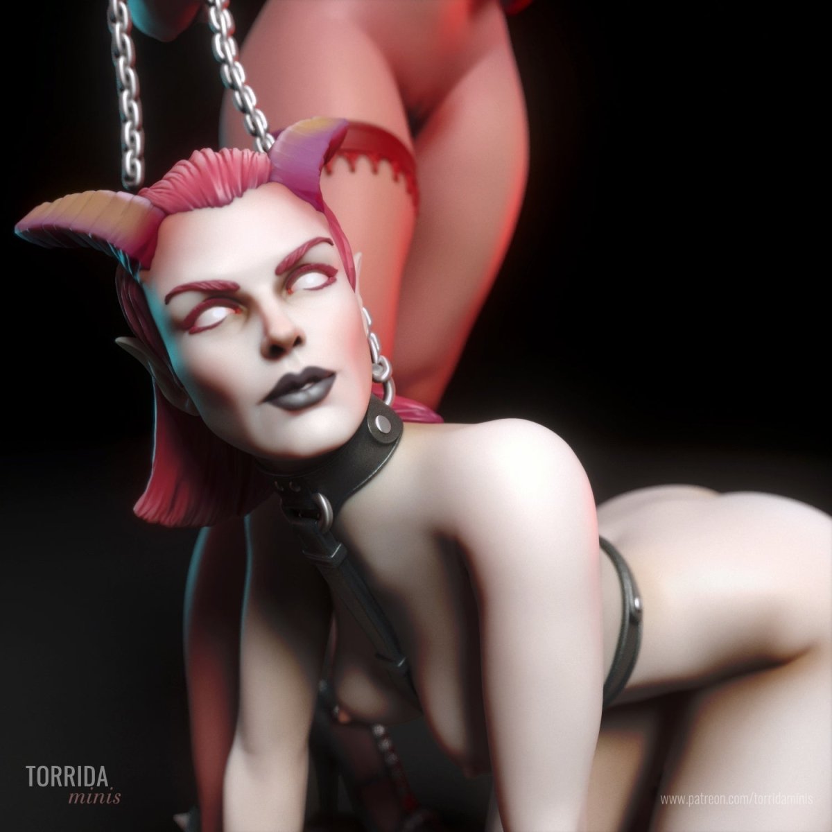 Rhoda, a demoness dominatrix ADULT Resin miniature FanArt by Torrida Figurines