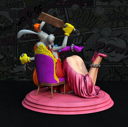 Roger Rabbit spanking Jessica Rabbit MATURE 3D Printed Miniature FunArt by EXCLUSIVE 3D PRINTS