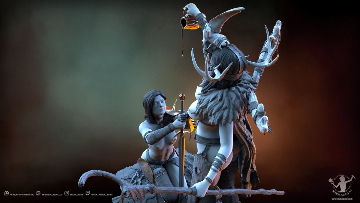 RONELLE AND KEENA DIORAMA NSFW 3D Printed Miniature by Ritual Casting