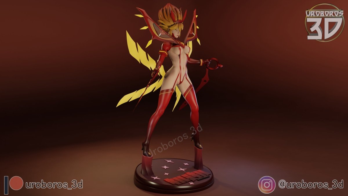 Ryuko Matoi NSFW 3D Printed Anime Miniature | Fun Art | Resin Figurine Unpainted Model