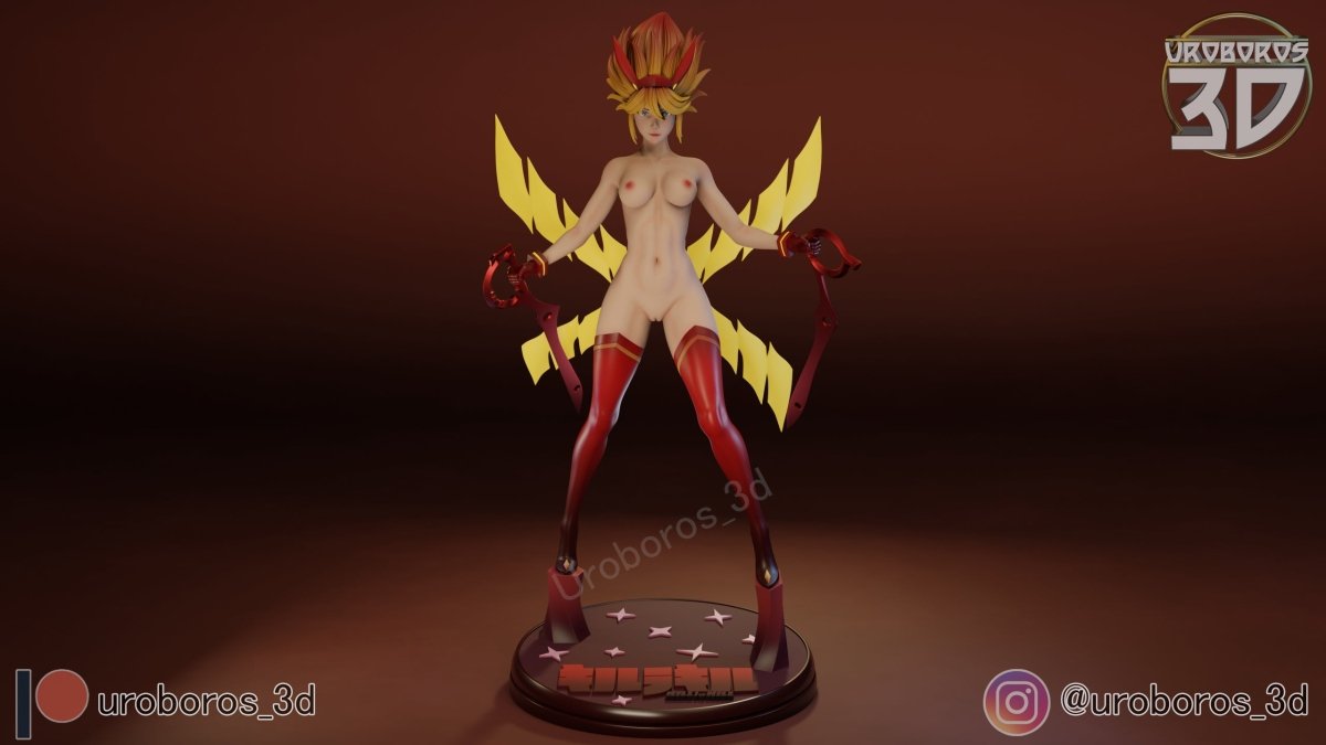 Ryuko Matoi NSFW 3D Printed Anime Miniature | Fun Art | Resin Figurine Unpainted Model