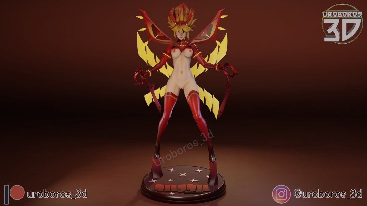 Ryuko Matoi NSFW 3D Printed Anime Miniature | Fun Art | Resin Figurine Unpainted Model