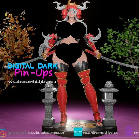 Samurai Girl | NSFW 3D Printed Miniature | FunArt | Unpainted by Digital Dark Pin-Ups