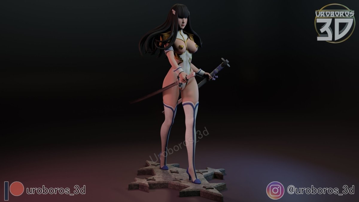 Satsuki Kiryuin NSFW 3D Printed Anime Miniature | Fun Art | Resin Figurine Unpainted Model