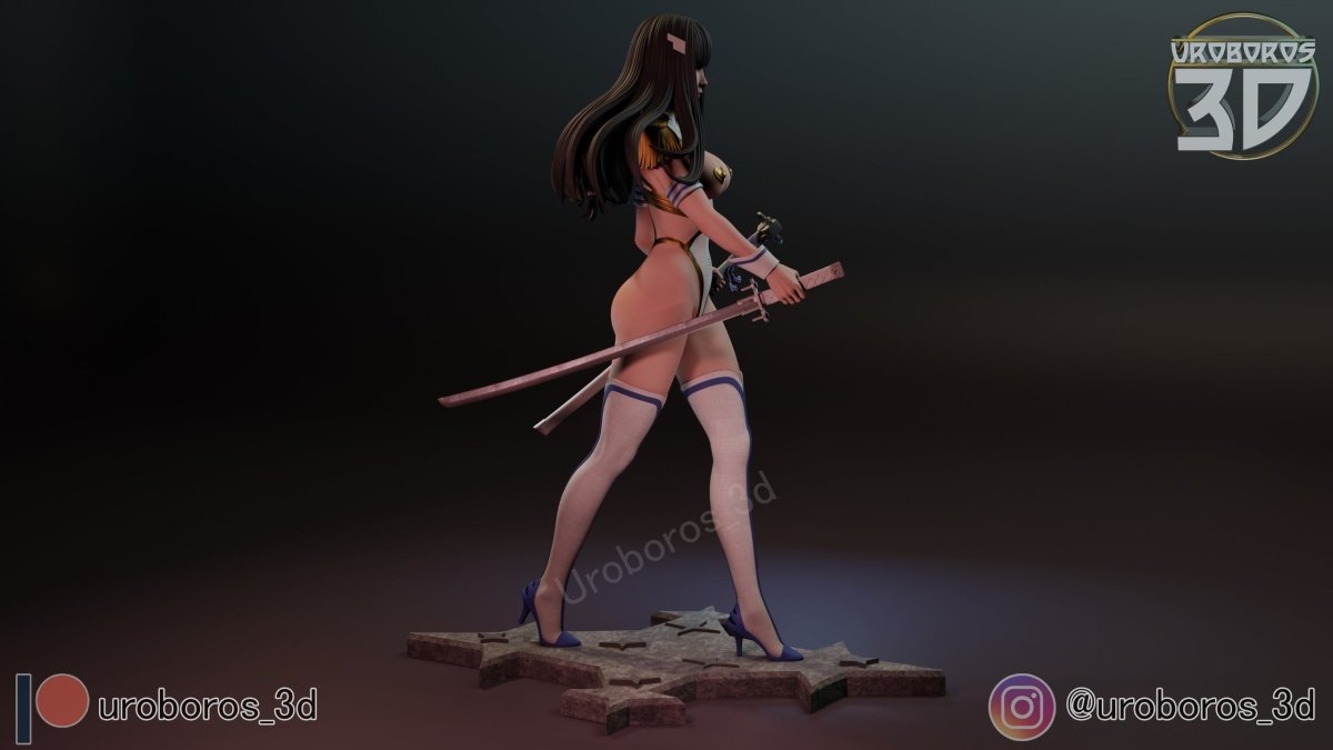 Satsuki Kiryuin NSFW 3D Printed Anime Miniature | Fun Art | Resin Figurine Unpainted Model