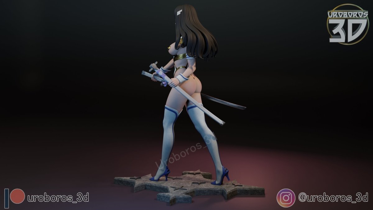 Satsuki Kiryuin NSFW 3D Printed Anime Miniature | Fun Art | Resin Figurine Unpainted Model