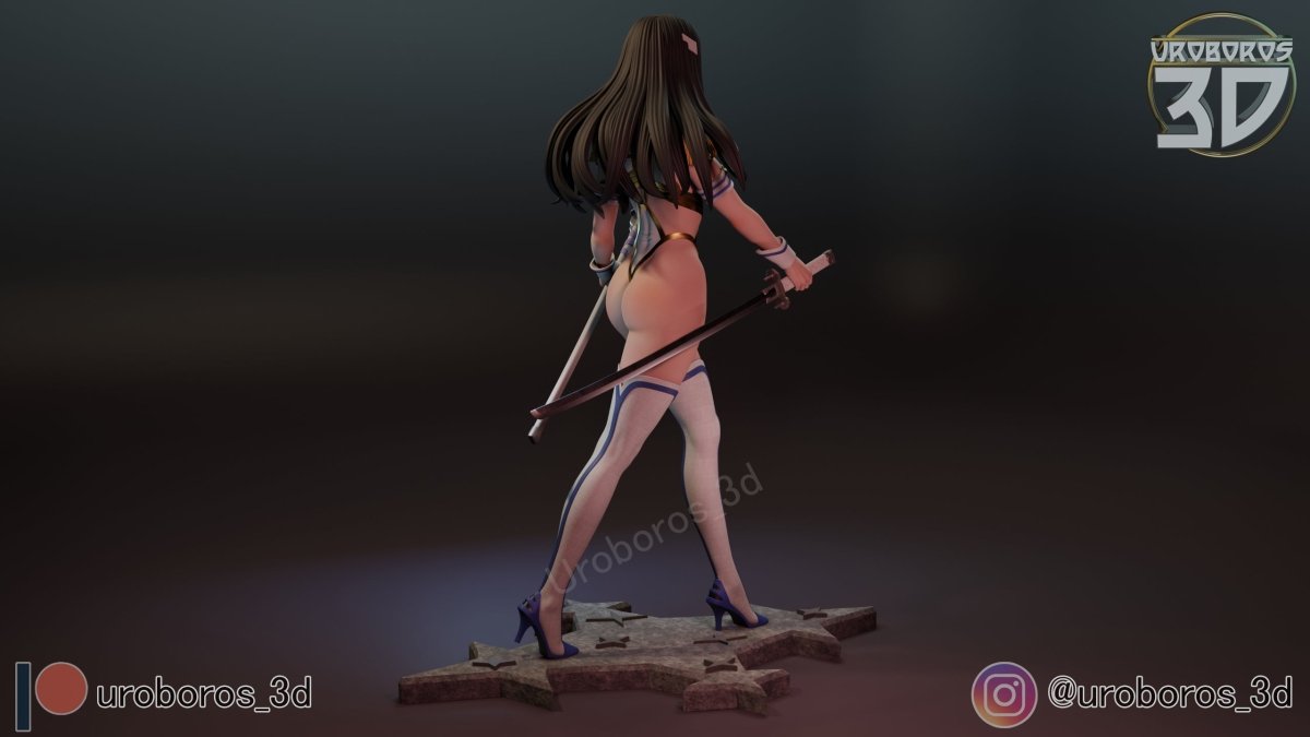 Satsuki Kiryuin NSFW 3D Printed Anime Miniature | Fun Art | Resin Figurine Unpainted Model