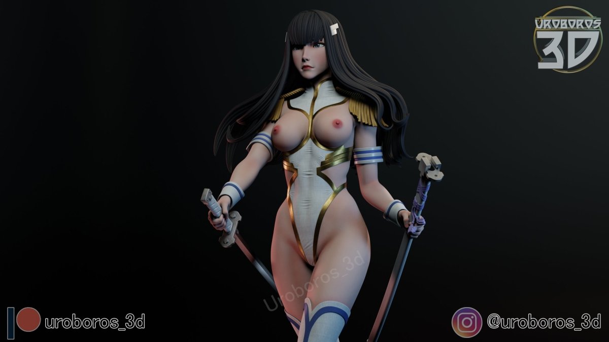 Satsuki Kiryuin NSFW 3D Printed Anime Miniature | Fun Art | Resin Figurine Unpainted Model