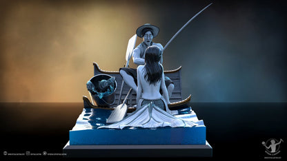 Serena and the Fisherman DIORAMA NSFW 3D Printed Miniature Fanart by Ritual Casting