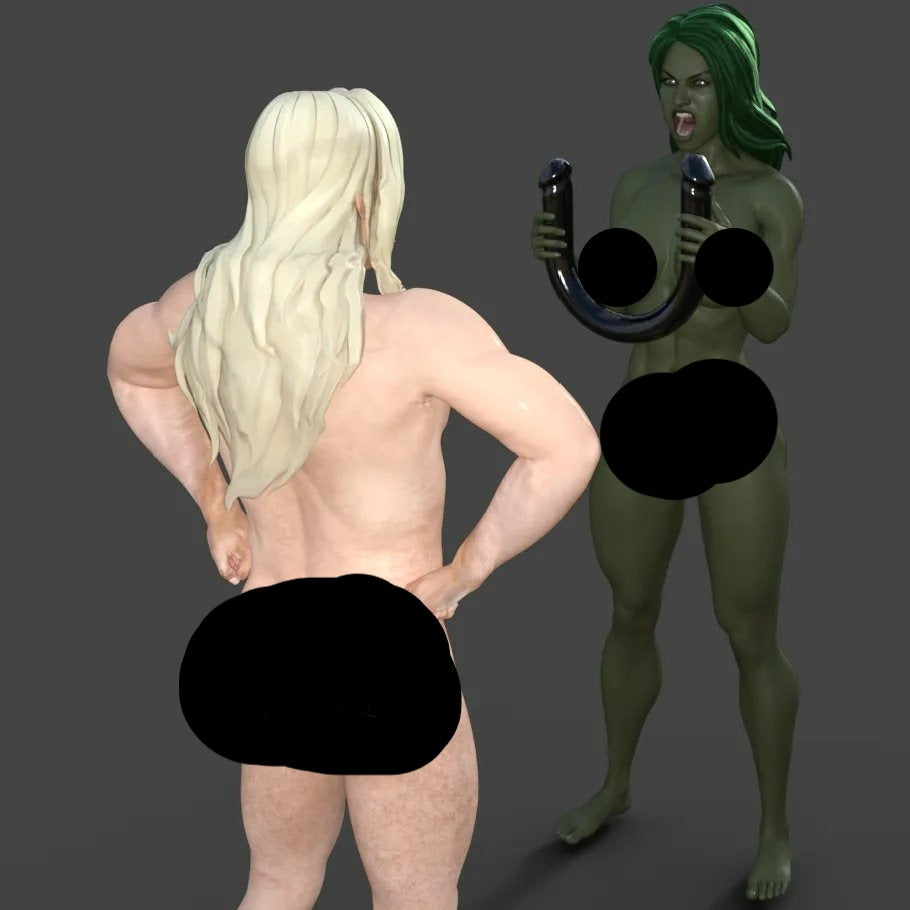 SHE HULK IMPRESSES MARCO | 3D Printed | Fanart | Unpainted |Miniature | NSFW |