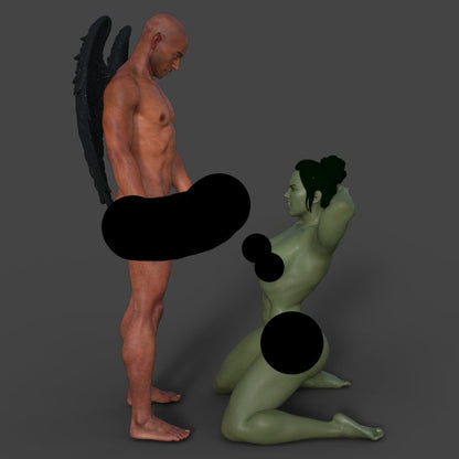 She Hulk pleases an Elf | NSFW 3D Printed Figurine | Fanart | Unpainted | Miniature by Mister_lo0l