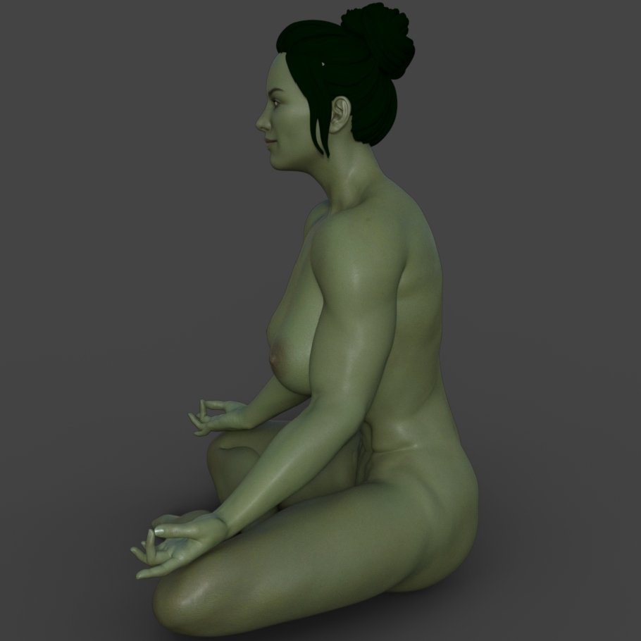 She Hulk yoga | NSFW 3D Printed Figurine | Fanart | Unpainted | Miniature by Mister_lo0l