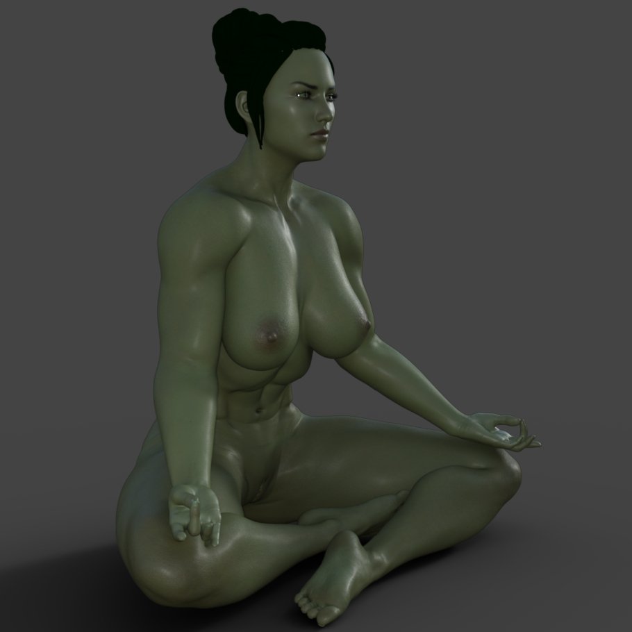 She Hulk yoga | NSFW 3D Printed Figurine | Fanart | Unpainted | Miniature by Mister_lo0l