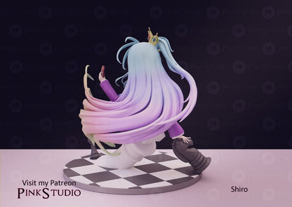 Shiro NSFW 3D Printed Anime Figurine Fanart by Pink Studio