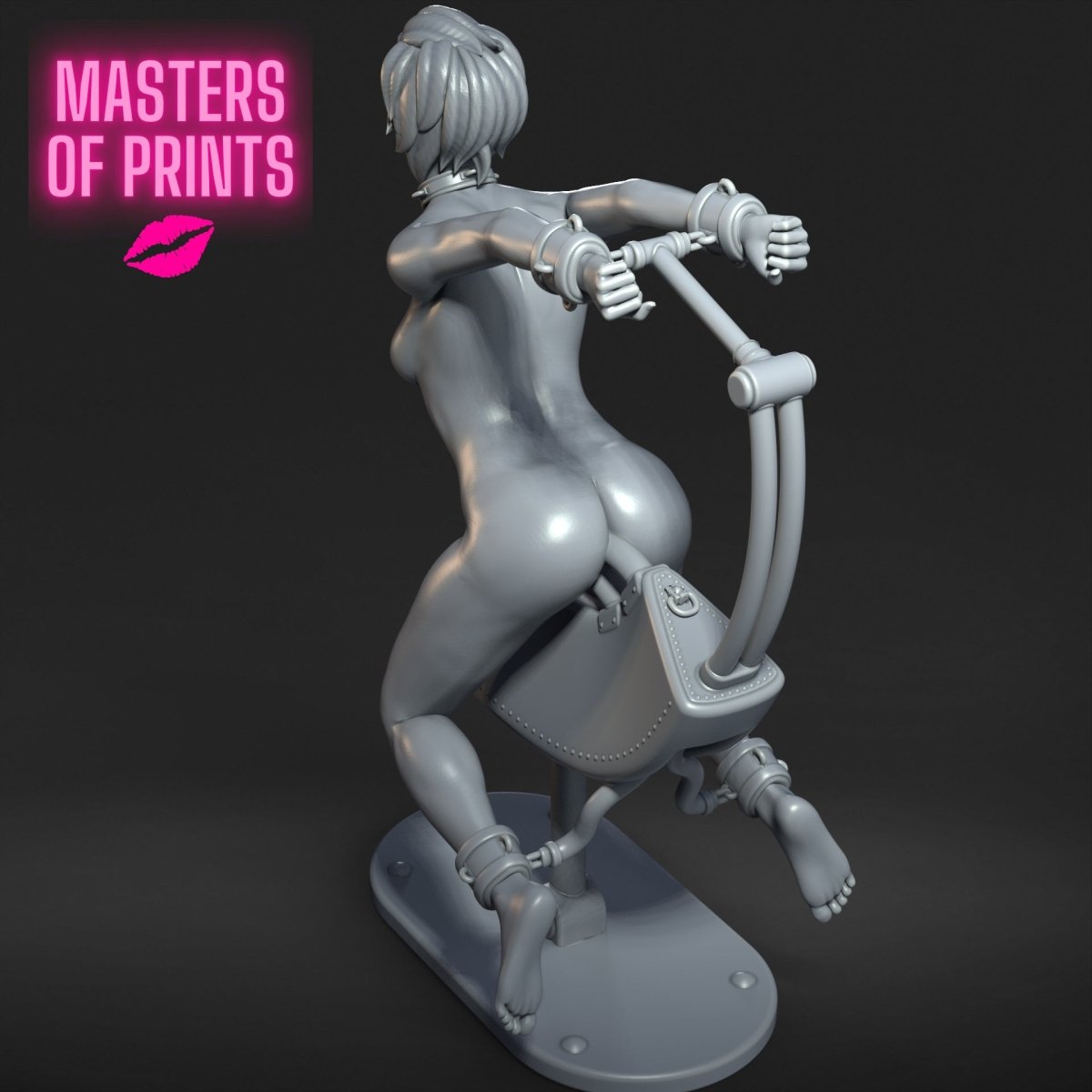 Single Bondage Chair 1 Mature 3d Printed miniature FanArt by Masters Of Prints Collectables Statues & Figurines