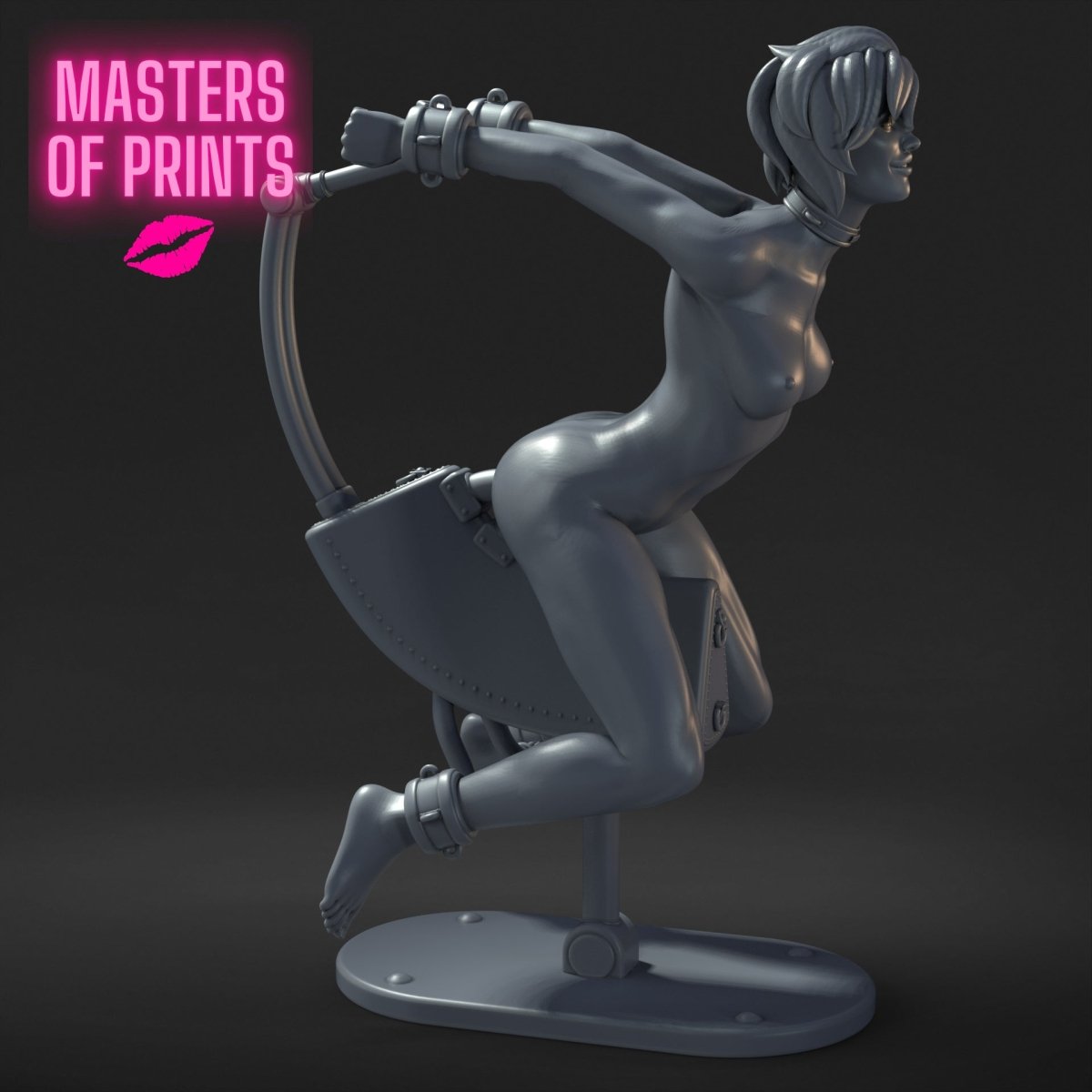 Single Bondage Chair 1 Mature 3d Printed miniature FanArt by Masters Of Prints Collectables Statues & Figurines