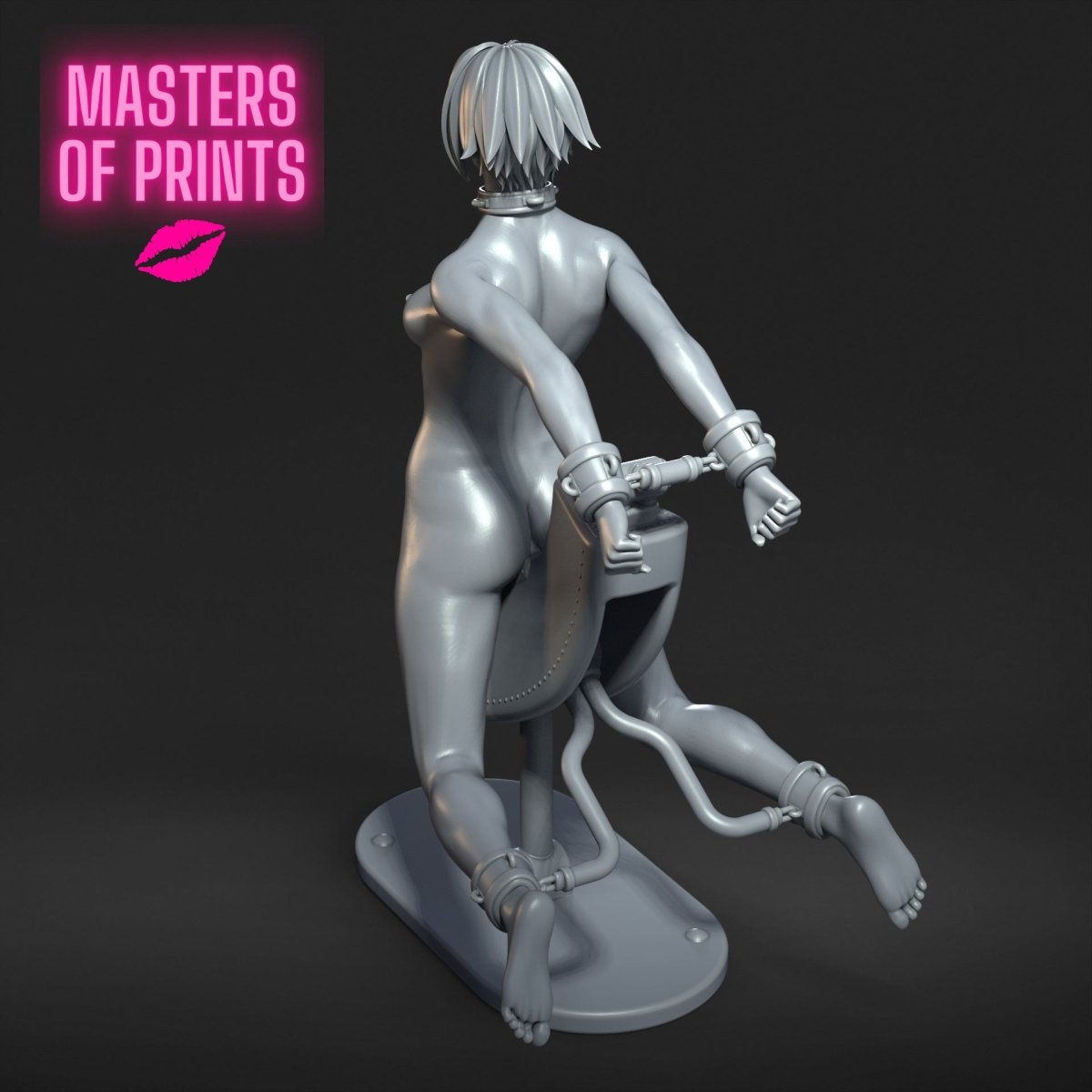 Single Bondage Chair 2 Mature 3d Printed miniature FanArt by Masters Of Prints Collectables Statues & Figurines