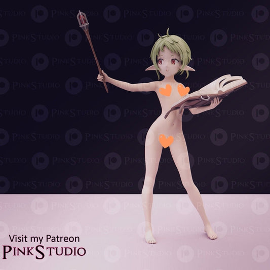 Sylphiette NSFW 3D Printed Anime Figurine Fanart by Pink Studio