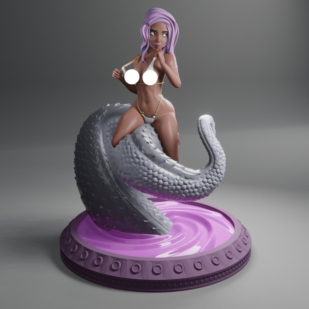 Tentacle Pinup Girl NSFW 3d Printed miniature FanArt by QB Works Scaled Collectables Statues & Figurines