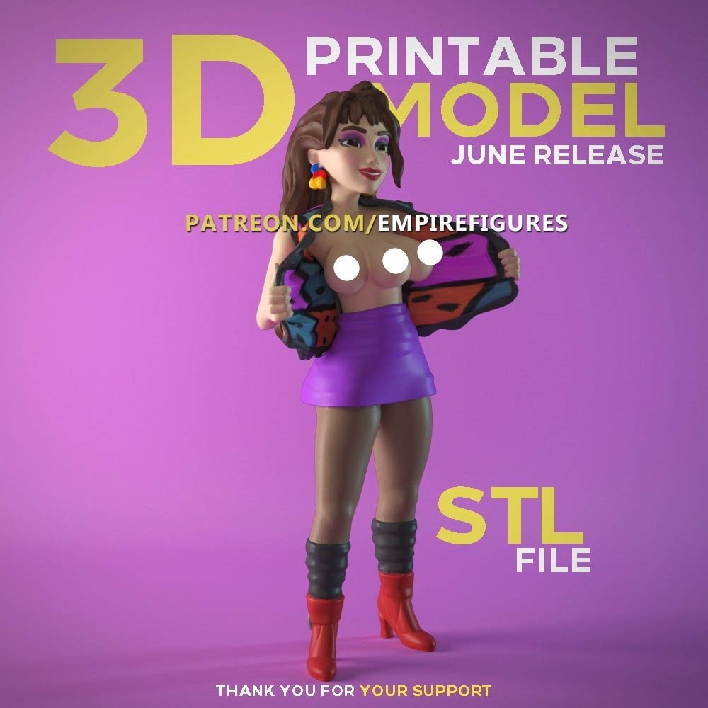 Chica de tres pechos | NSFW Impreso en 3D | Fanart | Sin pintar | Versión | Figurilla
