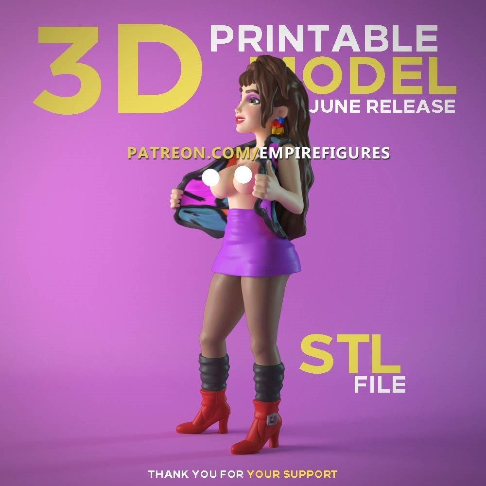 Mädchen mit drei Brüsten | NSFW 3D gedruckt | Fanart | Unbemalt | Version | Figur