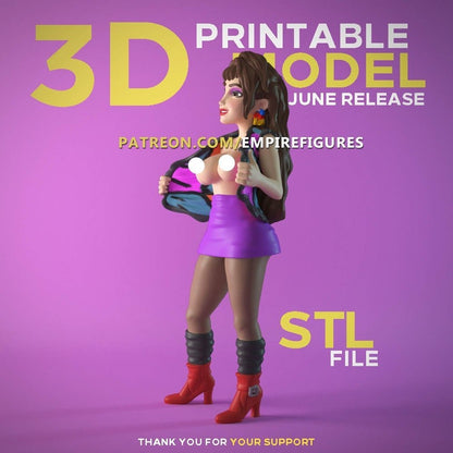 Mädchen mit drei Brüsten | NSFW 3D gedruckt | Fanart | Unbemalt | Version | Figur
