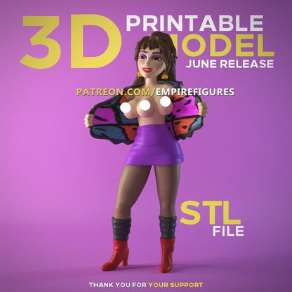 Gadis Tiga Payudara | Cetakan 3D NSFW | seni penggemar | Tidak dicat | Versi | Arca
