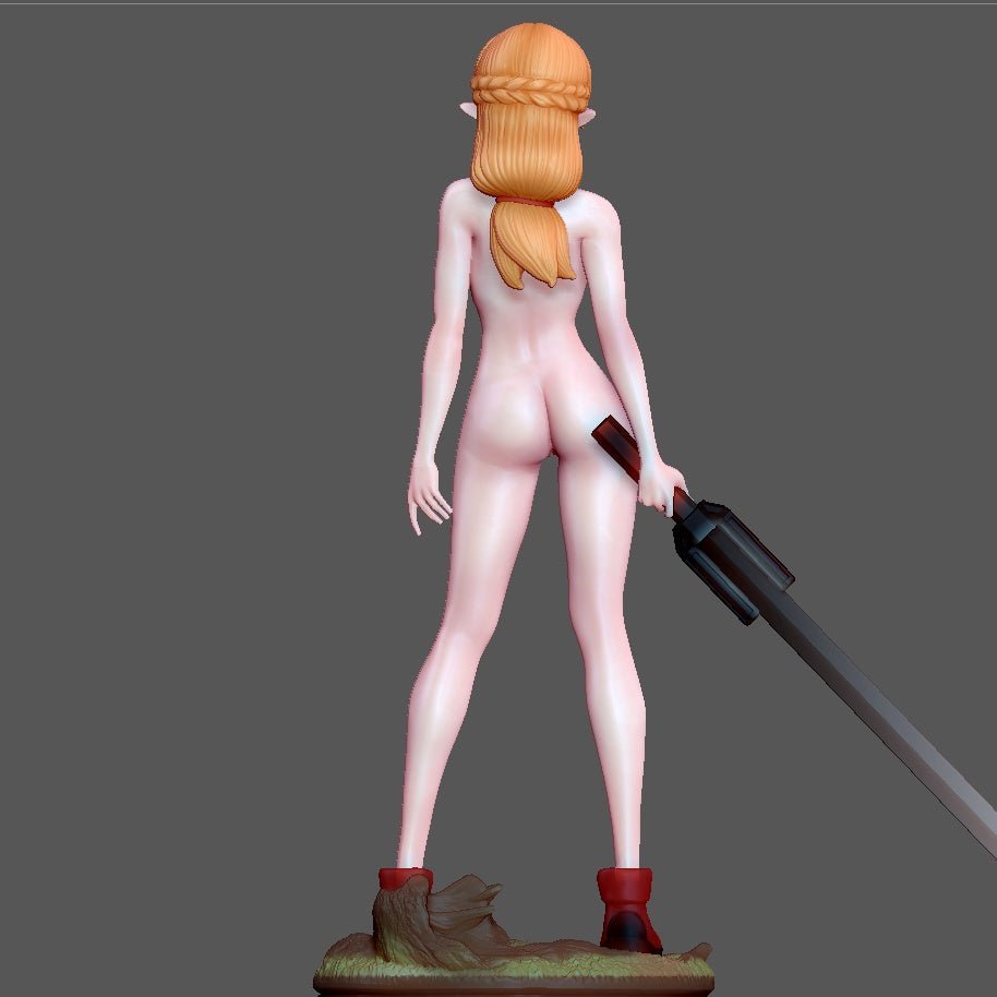 Tsundere Elf NSFW Figure 3D Printed Fanart DIY Garage Kit , Unpainted , NSFW Figurine , Nude Figurine , Sexy Miniature , Bondage figure , Naked Waifu , Adult Figurine , Anime Figure