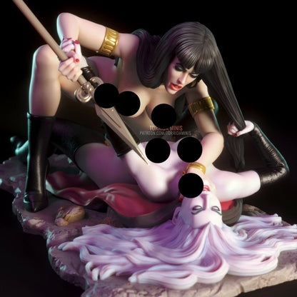 Vampire Lady Vs Death Lady NSFW 3d Printed mini FanArt by Torrida