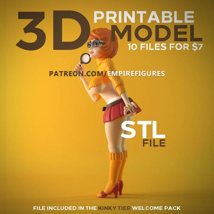 Velma Dinkley | Scooby-Doo | NSFW Impreso en 3D | Arte divertido | Sin pintar | Versión | Figurilla
