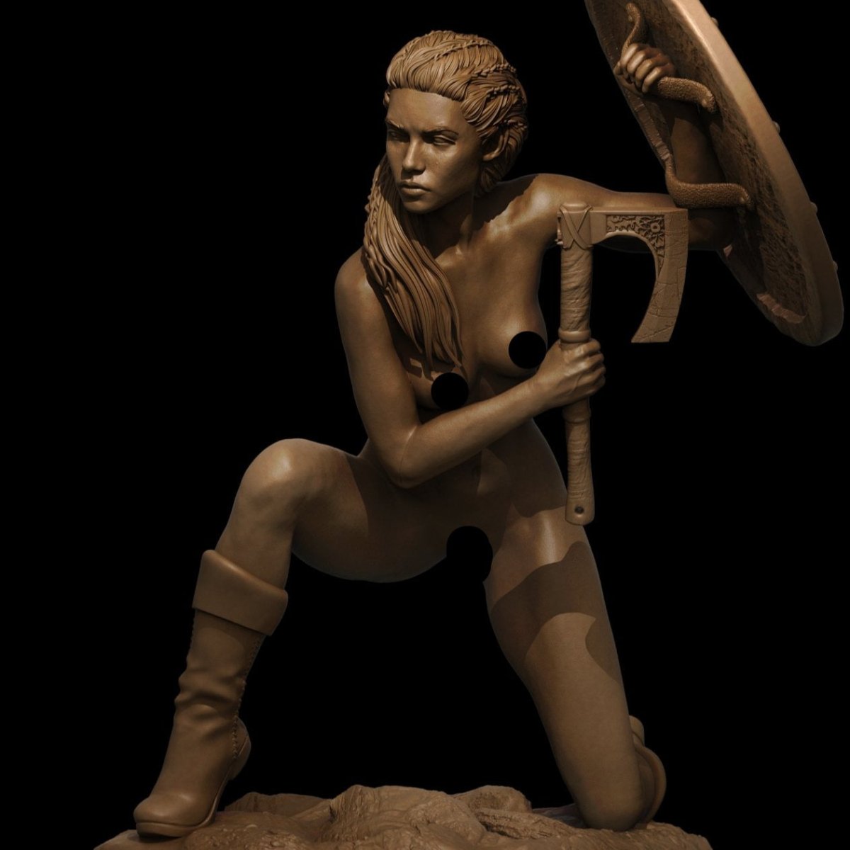 Vikings Queen Lagertha NSFW Figurine 3D Printed Fanart